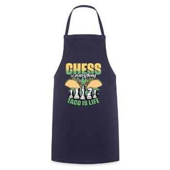 Funny chessboard game humor for a - Cooking Apron - navy - Front - AI Model Male 185 dark (185cm)
