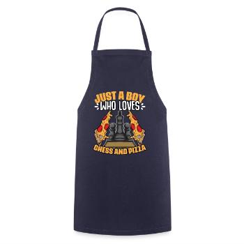 Just a boy who played funny chessboard games for - Cooking Apron - navy - Front - AI Model Male 185 dark (185cm)