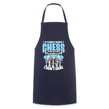 Fun board game humor for a - Cooking Apron - navy - Front - AI Model Male 185 dark (185cm)