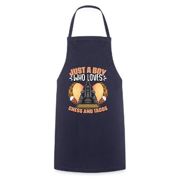 Just a boy who played funny chessboard games for - Cooking Apron - navy - Front - AI Model Male 185 dark (185cm)
