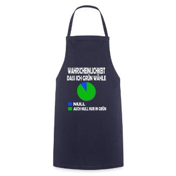 Wahrscheinlichkeit dass ich Grün wähle Null T-Shi - Kochschürze - Navy - Vorne - AI Model Male 185 dark (185cm)