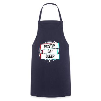 Hustle Eat Sleep - Cooking Apron - navy - Front - AI Model Male 185 dark (185cm)