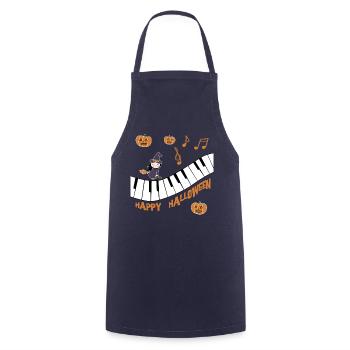 Black Witch with Witch Hat Pumpkin Wishes Happy Ha - Cooking Apron - navy - Front - AI Model Male 185 dark (185cm)
