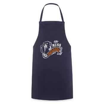 Es muss ballern, Bier Fest Mass Alkohol Bierzelt - Kochschürze - Navy - Vorne - AI Model Male 185 dark (185cm)