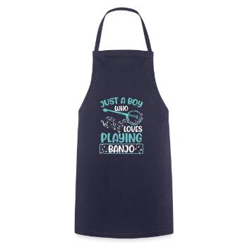 Garçon qui aime jouer du banjo Musicien Guitare - Tablier de cuisine - marine - Devant - AI Model Male 185 dark (185cm)