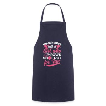 A Girl, The Shot Put Athletics Shot - Cooking Apron - navy - Front - AI Model Male 185 dark (185cm)