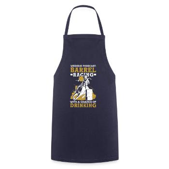 Barrel Racing Drink Bière Rodéo Sports équestres - Tablier de cuisine - marine - Devant - AI Model Male 185 dark (185cm)