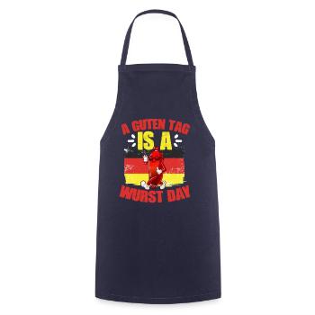 Good day Funny German sausage humor for - Cooking Apron - navy - Front - AI Model Male 185 dark (185cm)