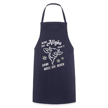 Wenn das Allgäu ruft lustiger Spruch - Kochschürze - Navy - Vorne - AI Model Male 185 dark (185cm)