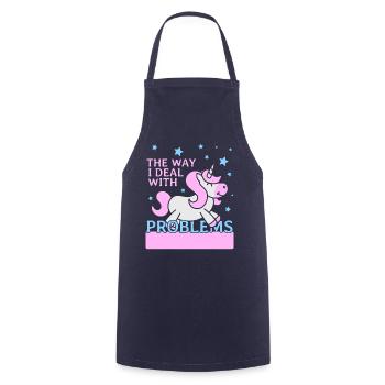 The Way I Deal With Problems - Cooking Apron - navy - Front - AI Model Male 185 dark (185cm)