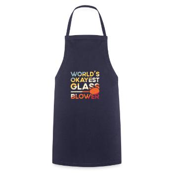Glassblowing The best glass in the world - Cooking Apron - navy - Front - AI Model Male 185 dark (185cm)