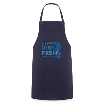Die Kurzen Fischwochenenden Des Lebens Rod Fisher - Kochschürze - Navy - Vorne - AI Model Male 185 dark (185cm)