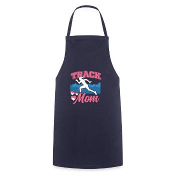 Runner Running Girl Athletics track Mom - Cooking Apron - navy - Front - AI Model Male 185 dark (185cm)