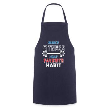 Cool Fitness Design Dumbbell Training - Cooking Apron - navy - Front - AI Model Male 185 dark (185cm)