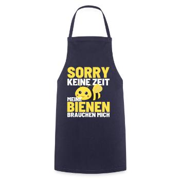 KEINE ZEIT MEIN VOLK BRAUCHT MICH Bienen Honig - Kochschürze - Navy - Vorne - AI Model Male 185 dark (185cm)