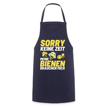 KEINE ZEIT MEIN VOLK BRAUCHT MICH Bienen Honig - Kochschürze - Navy - Vorne - AI Model Male 185 dark (185cm)