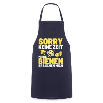 KEINE ZEIT MEIN VOLK BRAUCHT MICH Bienen Honig - Kochschürze - Navy - Vorne - AI Model Male 185 dark (185cm)
