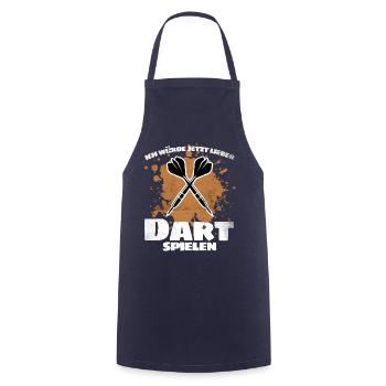 Dart Spruch"Ich würde jetzt lieber Dart spielen!" - Kochschürze - Navy - Vorne - AI Model Male 185 dark (185cm)
