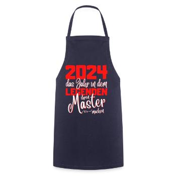 Master 2024 Abschluss Studium Spruch Legende - Kochschürze - Navy - Vorne - AI Model Male 185 dark (185cm)