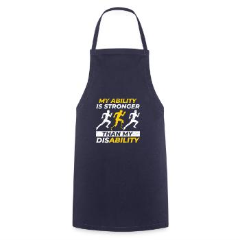 Ability is more - Cooking Apron - navy - Front - AI Model Male 185 dark (185cm)