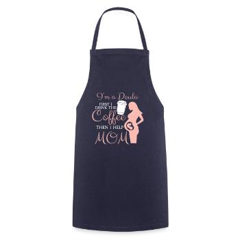 I am a doula midwife - Cooking Apron - navy - Front - AI Model Male 185 dark (185cm)