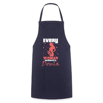Frau Verdient Eine Doula Hebamme - Kochschürze - Navy - Vorne - AI Model Male 185 dark (185cm)