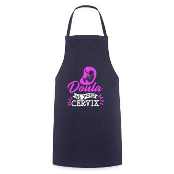 Doula with her Cervix midwife - Cooking Apron - navy - Front - AI Model Male 185 dark (185cm)