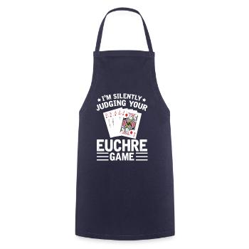 Beurteilen Sie Ihr Euchre-spiel - - Kochschürze - Navy - Vorne - AI Model Male 185 dark (185cm)
