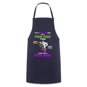 Licorne drôle blague effrontée disant des dictons - Tablier de cuisine - marine - Devant - AI Model Male 185 dark (185cm)