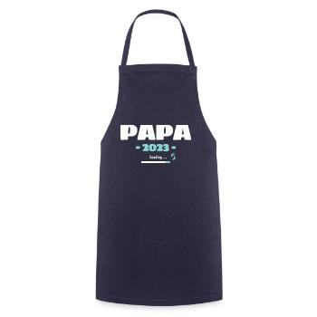 Papa Loading 2023 Werdender Papa Daddy Vater - Kochschürze - Navy - Vorne - AI Model Male 185 dark (185cm)