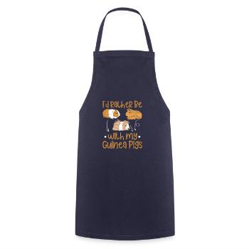 Better to be with my guinea pigs - sweetie - Cooking Apron - navy - Front - AI Model Male 185 dark (185cm)