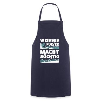 Weißes Pulver macht süchtig Wintersport Ski - Kochschürze - Navy - Vorne - AI Model Male 185 dark (185cm)