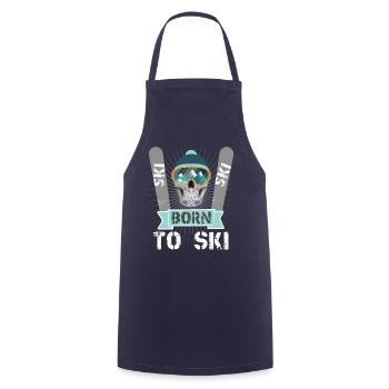 Wintersport Skifahrer Skiing Born to Ski - Cooking Apron - navy - Front - AI Model Male 185 dark (185cm)