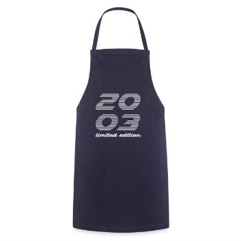 Birthday 2003 Limited Edition Number 03 - Cooking Apron - navy - Front - AI Model Male 185 dark (185cm)