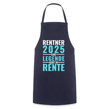 Rentner 2025 - Eine Legende geht in Rente - - Kochschürze - Navy - Vorne - AI Model Male 185 dark (185cm)
