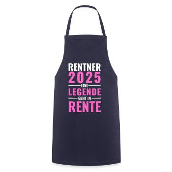 Rentnerin 2025 - Eine Legende geht in Rente - - Kochschürze - Navy - Vorne - AI Model Male 185 dark (185cm)
