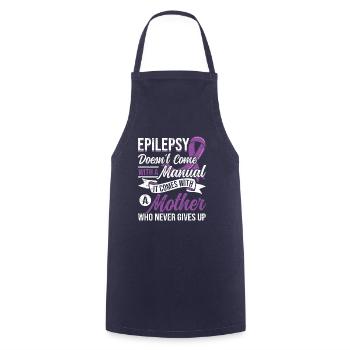 Maman Épilepsie Ruban violet Épilepsie épileptique - Tablier de cuisine - marine - Devant - AI Model Male 185 dark (185cm)