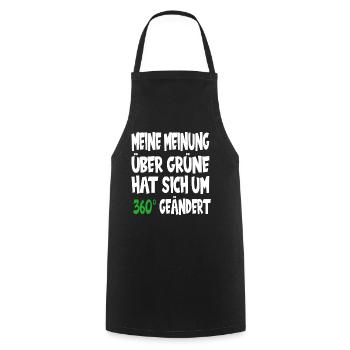 Meine Meinung über Grüne hat sich um 360 Grad geän - Kochschürze - Schwarz - Vorne - AI Model Male 185 dark (185cm)