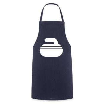 Curling Stone - Cooking Apron - navy - Front - AI Model Male 185 dark (185cm)