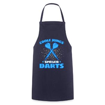 COOLE JUNGS SPIELEN DARTS! Dart Dartspieler Darts - Kochschürze - Navy - Vorne - AI Model Male 185 dark (185cm)