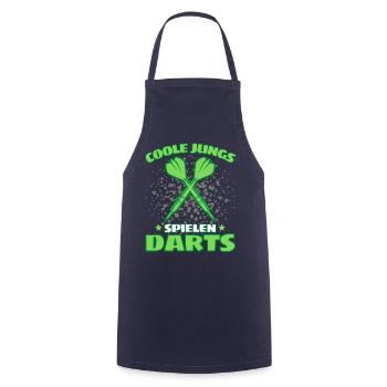 COOLE JUNGS SPIELEN DARTS! Dart Dartspieler Darts - Kochschürze - Navy - Vorne - AI Model Male 185 dark (185cm)