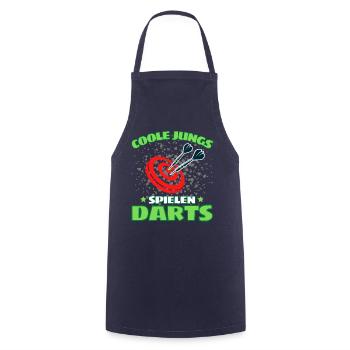 COOLE JUNGS SPIELEN DARTS! Dart Dartspieler Darts - Kochschürze - Navy - Vorne - AI Model Male 185 dark (185cm)
