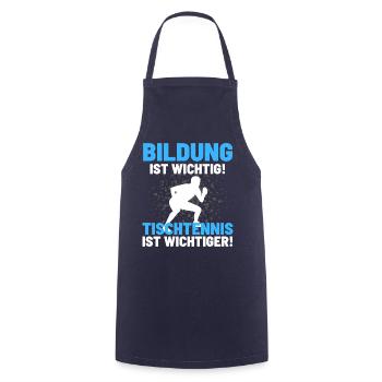 TISCHTENNIS IST WICHTIGER! Tischtennis Verein - Kochschürze - Navy - Vorne - AI Model Male 185 dark (185cm)