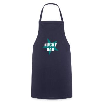 LUCKY DAD - GlücksTshirt - used look - Stern - Cooking Apron - navy - Front - AI Model Male 185 dark (185cm)