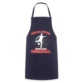 COOLE JUNGS SPIELEN FUßBALL! Fussball Fussballer - Kochschürze - Navy - Vorne - AI Model Male 185 dark (185cm)