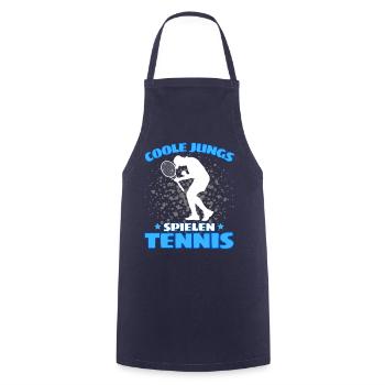 COOLE JUNGS SPIELEN TENNIS Das Lustige - Kochschürze - Navy - Vorne - AI Model Male 185 dark (185cm)