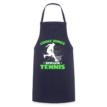 COOLE JUNGS SPIELEN TENNIS Das Lustige - Kochschürze - Navy - Vorne - AI Model Male 185 dark (185cm)