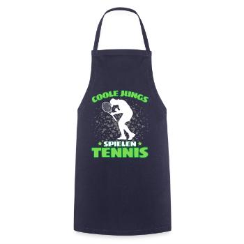 COOLE JUNGS SPIELEN TENNIS Das Lustige - Kochschürze - Navy - Vorne - AI Model Male 185 dark (185cm)