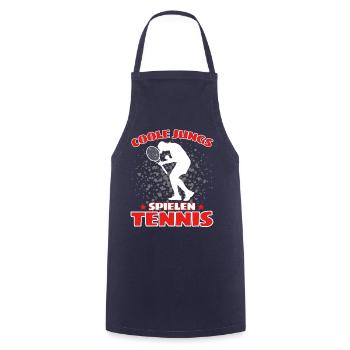 COOLE JUNGS SPIELEN TENNIS Das Lustige - Kochschürze - Navy - Vorne - AI Model Male 185 dark (185cm)