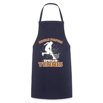 COOLE PAPAS SPIELEN TENNIS Das Lustige - Kochschürze - Navy - Vorne - AI Model Male 185 dark (185cm)